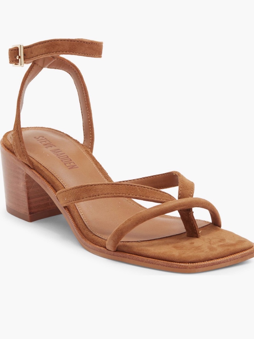 Steve Madden Tilly Block Leather Sandal with Ankle Strap Suede Various Sizes